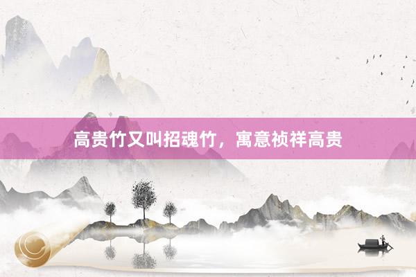 高贵竹又叫招魂竹，寓意祯祥高贵